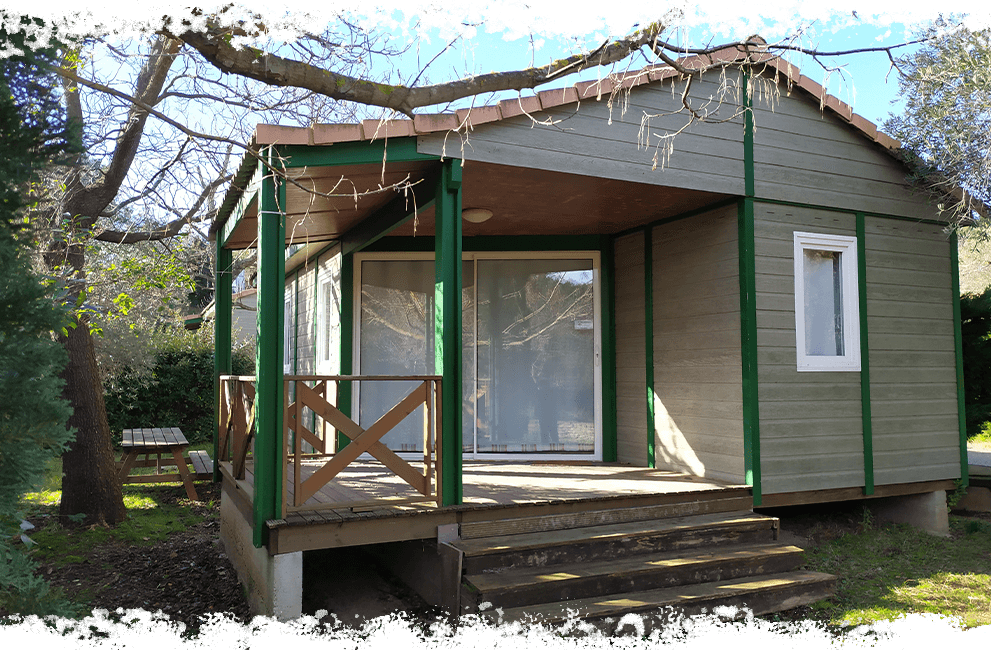 Cabaña Fabre en alquiler 2012 en el Camping l'Oliveraie situado en el interior de Béziers