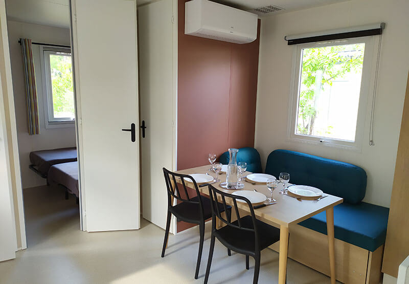 Compact mobile home dining area