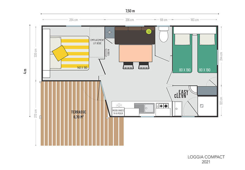 plan of the Compact mobile home