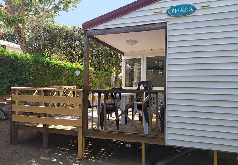 extérieur avec vue terrasse du mobil-home Ophea 5 personnes