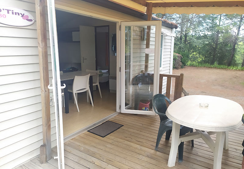 wooden covered terrace