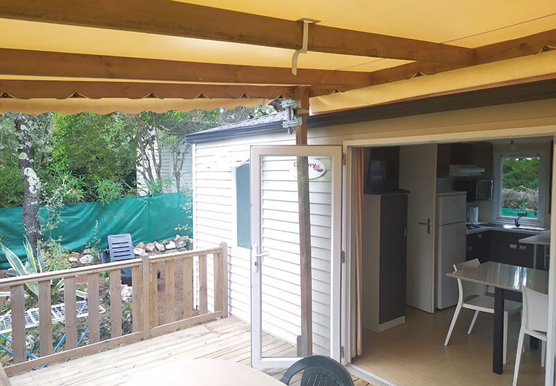 wooden covered terrace