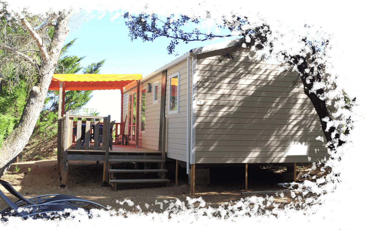 Rental Rapidhome mobile home for 6 persons at the campsite L'Oliveraie in the Béziers hinterland