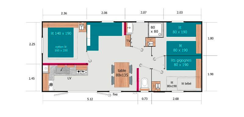 plan du mobil-home Rapidhome