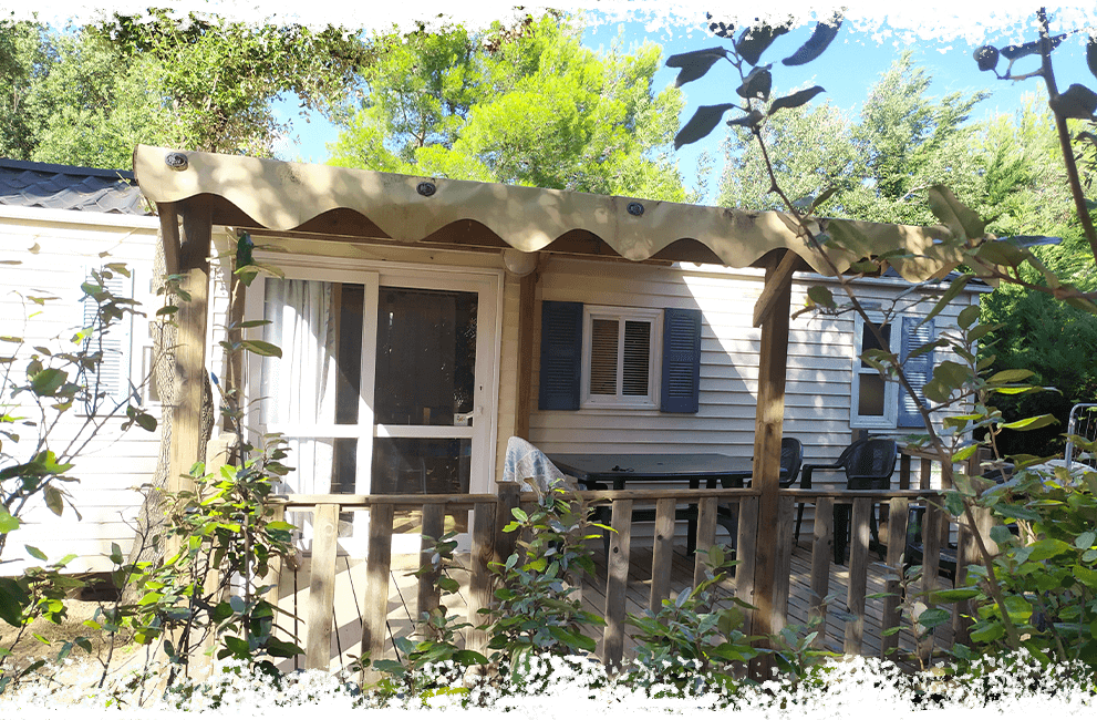 Rental Sunroller Living mobile home for 4/6 persons, at the campsite L'Oliveraie at the foot of the High Languedoc Regional Natural Park