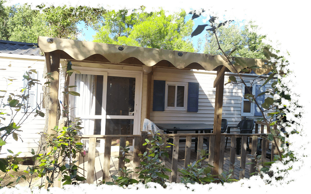 Rental Sunroller Living mobile home for 4/6 persons, at the campsite L'Oliveraie at the foot of the High Languedoc Regional Natural Park