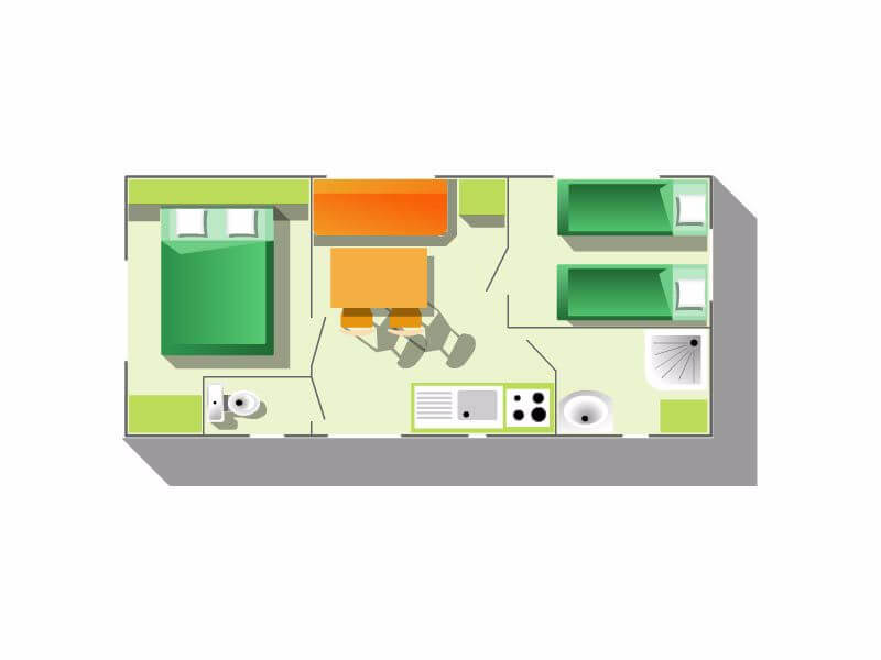 plano del mobil home sun roller 4/6 personas